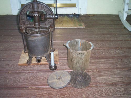 Vintage enterprise 4 qt sausage stuffer wine lard apple press cast iron for sale