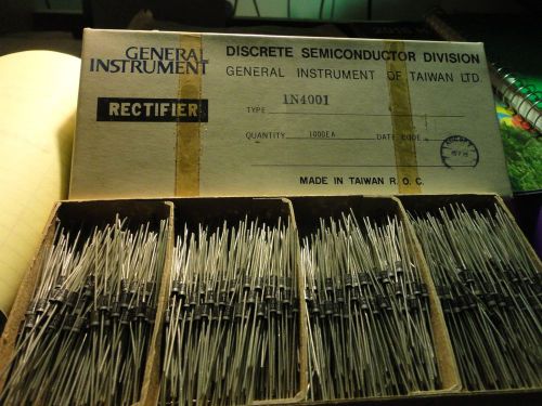 1000PCS 1N4001 GENERAL INST. 1A-50V DIODE