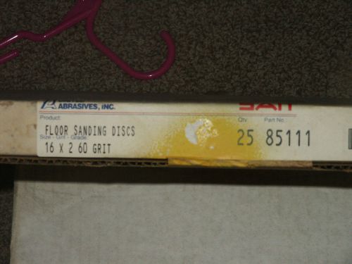 NIB 25 SAIT Floor Sanding Discs Model 85111  16&#034; x 2&#034;  60 Grit  NEW