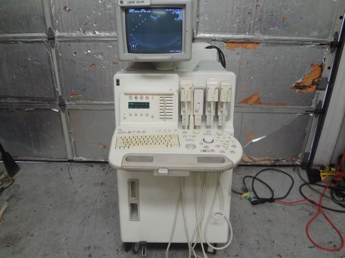 GE LOGIQ 700 MR ULTRASOUND MACHINE 4 Probes 618e 348c LA39 546L &amp; Color Printer