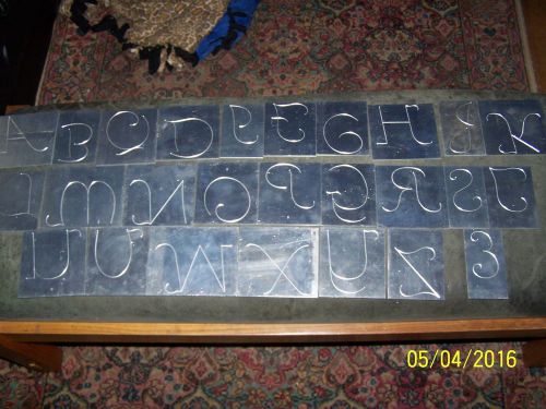 Set Large 4 1/2&#034; Aluminum Engraving Plate Fonts, New Hermes