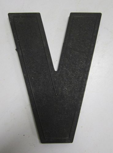 Vtg wagner sign letter &#034;v&#034; marquee display black plastic hanging industrial for sale