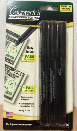 Dri Mark Smart Money Counterfeit Money Detector Pen, 3513B, Pack of 3, Brand New