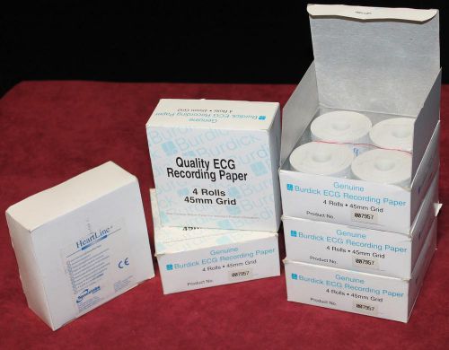 Lot 6 New Boxes of 4 Rolls 45mm Grid Genuine Burdick ECG Recording Paper 007957