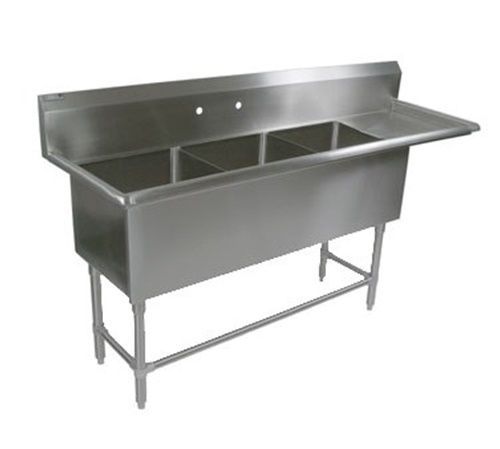 John Boos 3PB24-1D24R Three (3) Compartment Sink (3) 24&#034;W x 24&#034; x 12&#034; bowls...