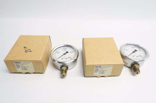 LOT 2 NEW WIKA 9767088 213.53 PRESSURE GAUGE 2-1/2IN 0-200PSI 1/4 IN NPT D528474