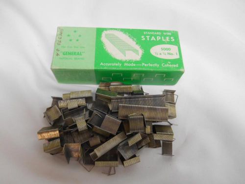 Old Vtg General Imperial Brand Standard Wire Staples 1/2x1/4 No. 1 Desktop Item