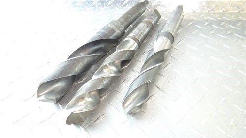 LOT OF 3 4MT TAPER SHANK TWIST DRILLS 1-11/64&#034; TO 1-37/64&#034;