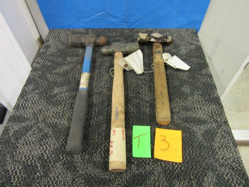 3 BARCO BALL PEIN HAMMERS 32 28 STEEL 16&#034; LONG FIBERGLASS WOOD SHAFT USED