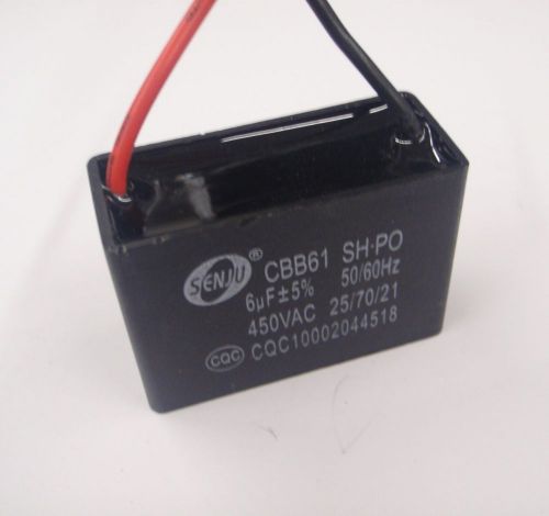 Capacitor cbb61 450vac 6uf hvac 6 mfd fan motor start ww for sale