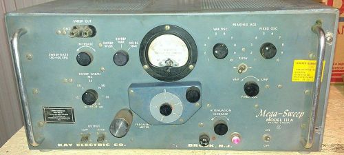 VINTAGE 1951 KAY MEGA SWEEP MODEL 111A TEST OSCILLATOR POWERS UP FREE SHIPPING