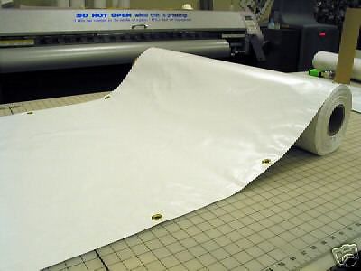 21&#034; x 12yd BigFoot Banner roll for sign vinyl grommet hem white 10oz continuous