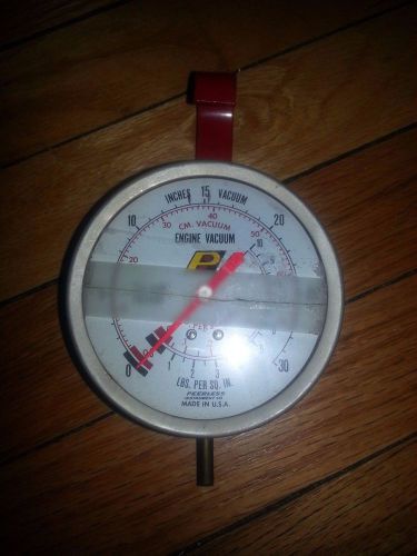 Vintage Peerless Steel  Gauge Pressure &amp; Engine Vacuum Made USA