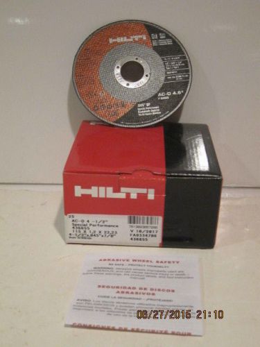 Hilti SP-Cut-off wheel- 4.5&#034; Diameter #436655, AC-D 4-1/2&#034; BOX OF 25 F/SHIP NEW!