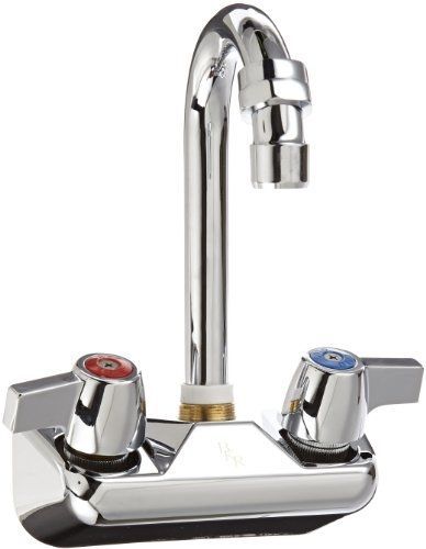 John Boos PBF-4-S Economy Gooseneck Faucet, Splash Mount, 3-1/2&#034; Spout, 4&#034; On