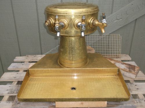 Antique vintage brass 4 line bar sign draft beer keg tap dispenser rare! for sale