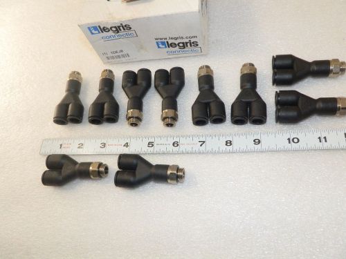 Y male pipe fittings 10 mm tube x 1/4&#034; BSPP male  10 ea LEGRIS 3158 10 13