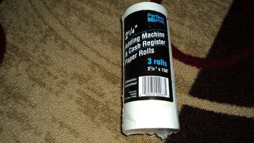 Perfect Print 2 1/4&#034; x 150&#039; Adding Machine &amp; Cash Register Paper Rolls 3 Rolls