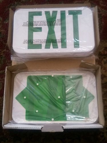 Green LED Emergency Exit Light Sign - Compact Battery Backup UL924 Fire LEDGBBJR