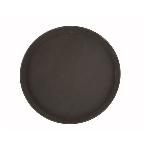 Winco TRH-14, 14-Inch Easy Hold Round Tray, Brown