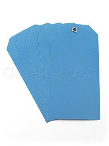 Cbe essentials 200 pack - blue plastic tags - 4.75&#034; x 2.375&#034; - tear-proof and for sale