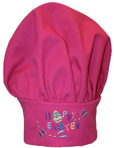 Hoppy Easter Happy Bunny Rabbit Chef Hat Adult Adjust Monogram Hot Pink Avail