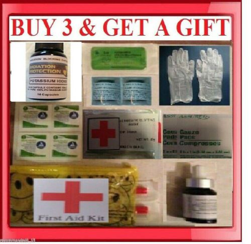 TRAUMA / FIRST KIT LIDOCAINE 5% HCL GLOVES BLOOD CLOT SUTURE POTASSIUM IODIDE