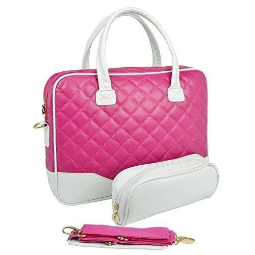 Mygift? 14.1 inch pink diamond quilted pattern with white accent trim bubble for sale
