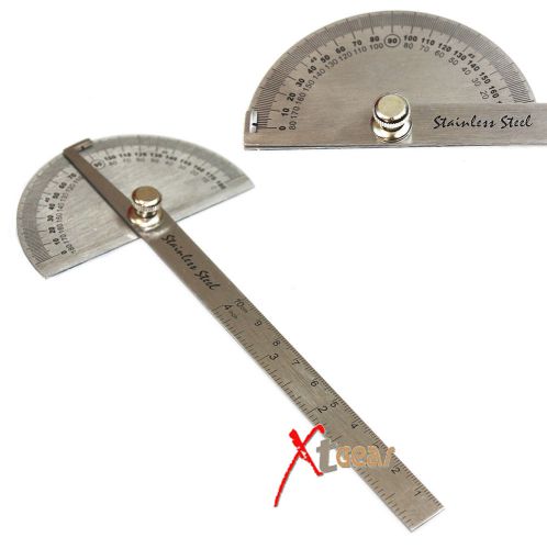 Sae stainless steel rotary protractor angle rule gauge new for sale