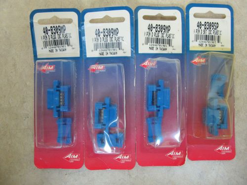 Lot of 4 AIM 9-Pin D-Sub Connector Plastic Male 40-8309MP &amp; Female 40-8309SP