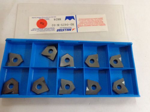 10 MILLSTAR CARBIDE INSERTS BD-0625-N-02 GH8  STK2320