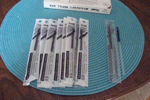 Pentel Hybrid-2  Refill  Medium. Total of 11  (8 Black, 2 Blue 1 Red)  KF6 - A