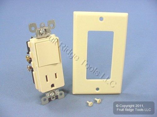 New Leviton Ivory Decora Combination Rocker Light Switch &amp; Receptacle 15A 5678-I