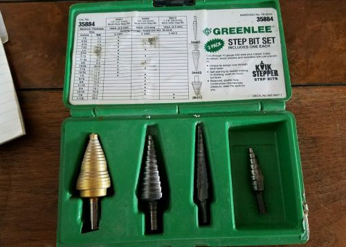 GREENLEE Kwik Stepper 35884 STEP BIT Case 4 Bits 2 Greenlee  Ideal Bit 35 515