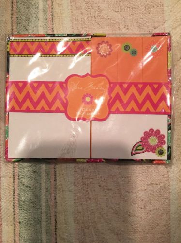 NWT Vera Bradley Desk Note Set Ziggy Zinnia Plastic Wrap Retired Rare