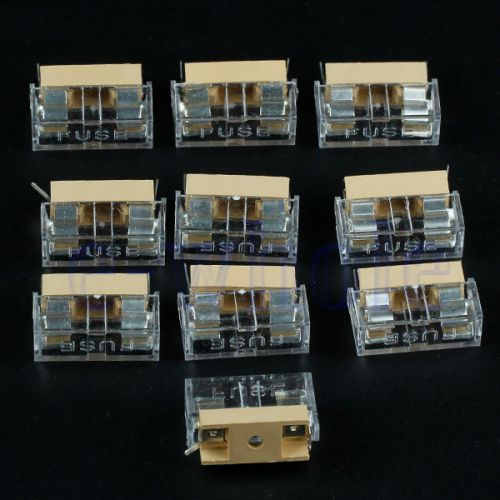 10pcs Panel Mount PCB Fuse Holder Case w Cover 5x20mm HM