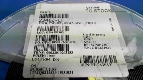 1058-pcs pnp low power 100ma 30v on semi bc858clt1g 858clt1 bc858clt1 for sale