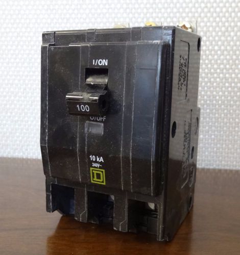 Bolt On Square D 100 Amp 3-Pole QOB 10kA 240V Circuit Breaker