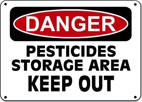 Danger Sign - PESTICIDES STORAGE AREA KEEP OUT - 10&#034;x14&#034; OSHA Sign