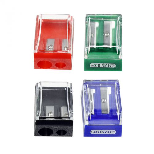 Set of 4 Dual Blade Pencil Sharpeners - Assorted Colors