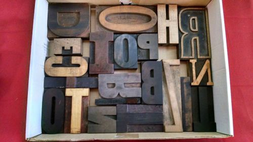 VINTAGE RARE LOT of LARGE LETTERPRESS WOOD TYPE ANTIQUE BLOCKS 30 Pieces