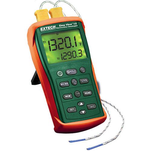 Extech ea15 data-logging easyview dual input type k thermometer. 7 thermocouple for sale
