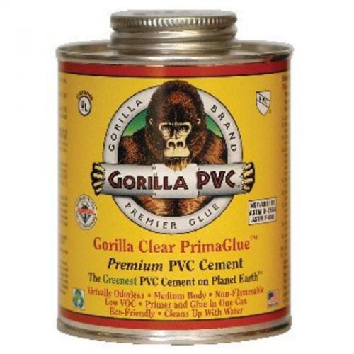 Clear pvc primaglue 16oz. gorilla pvc cement llc cements r-16000 618170160006 for sale