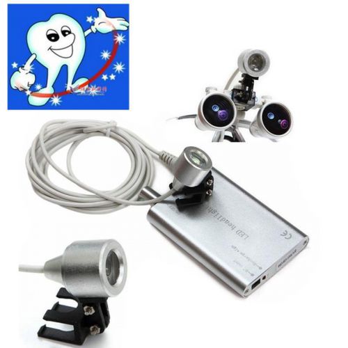 Led head light lamp dental surgical medical binocular loupes silver usa ship+fda for sale