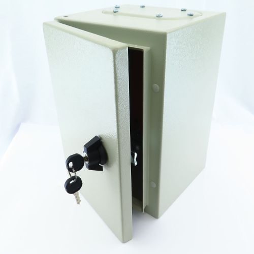 IP65 16 GAUGE SINGLE DOOR HINGE COVER WALLMOUNT ENCLOSURE YC-16x12x8-EL-2-K