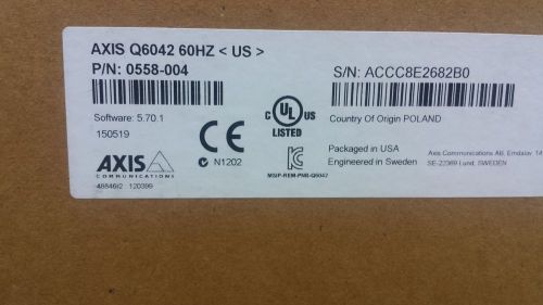 AXIS Q6042  PTZ Indoor Dome Network Camera 0558-004