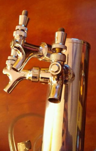3 Faucet Draft Beer Tower Dispenser Triple Micromatic Stainless Steel Used