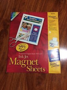 Avery 3270 Magnet Sheets, Printable, Inkjet, 8-1/2&#034;x11&#034;, 5/BX, Matte WE