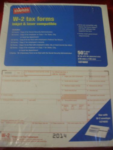 2014 W - 2 Tax Form  Tax year 2014 - 50 - 6 Part Sets