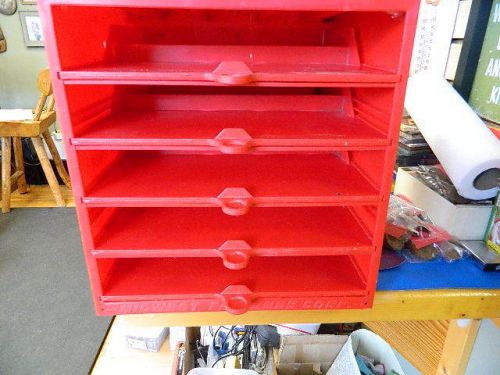 MIDWEST FASTENER STORAGE BIN WITH SLIDING TRAYS RED VINTAGE